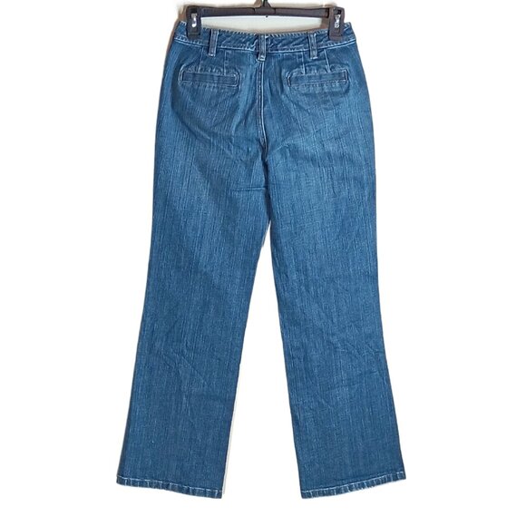 Talbots Bootcut Jeans Womens 2 Petite Medium Wash Mid Rise Rhinestone Retro - Picture 3 of 4